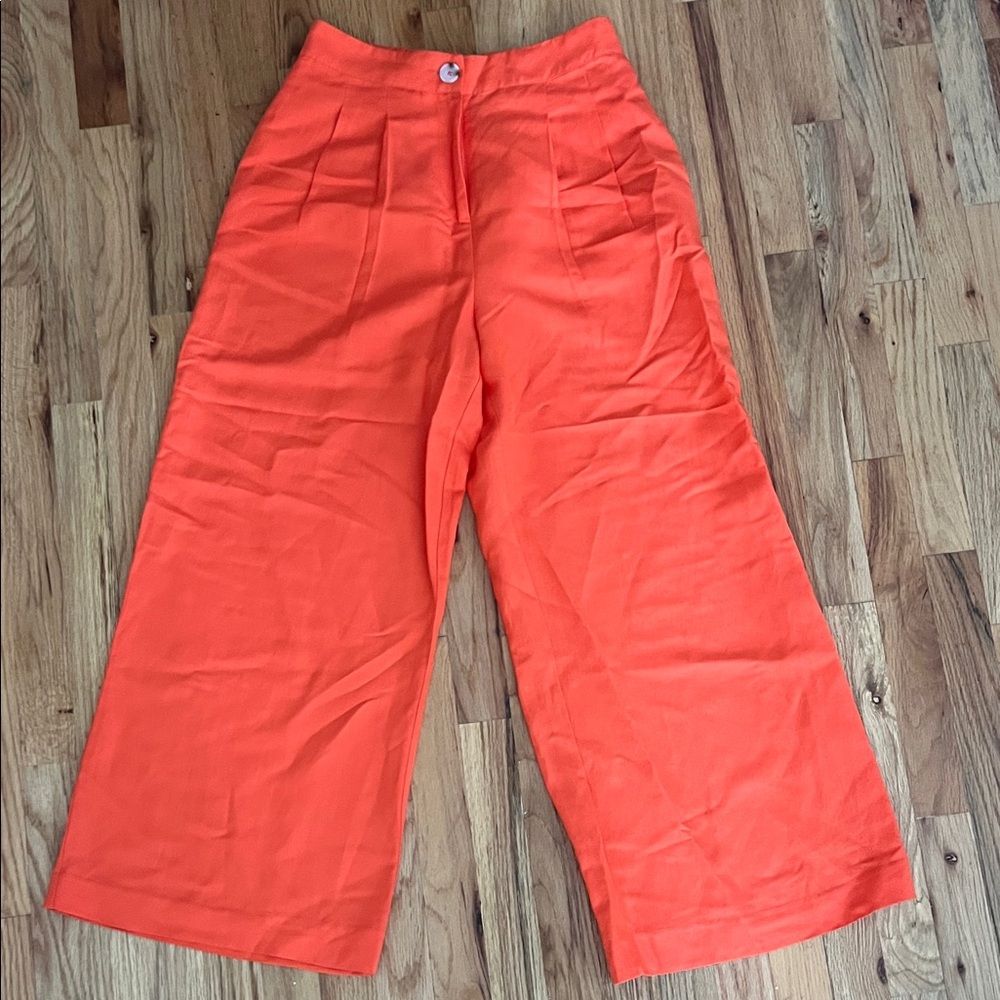 Forever New Vibrant Orange Linen Pants